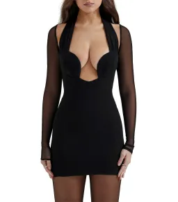 House Of CB Holly Plunge Mini Dress Black Size AU 10 (Regular Cup A-C) for rent on The Volte - image 2
