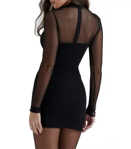House Of CB Holly Plunge Mini Dress Black Size AU 10 (Regular Cup A-C) for rent on The Volte - image 3