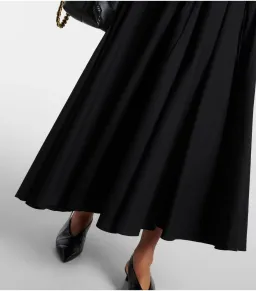 Tove Ceres Gathered Cotton Midi Dress Black Size AU 14 for rent on The Volte - image 4