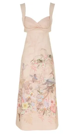 Zimmermann Illuminate Midi Dress in Ivory Tropical Size 1 / AU 10  for rent on The Volte - image 2