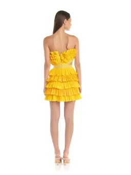 Eliya the Label Josephine Mini Dress in Yellow Size M / AU 10 for rent on The Volte - image 3