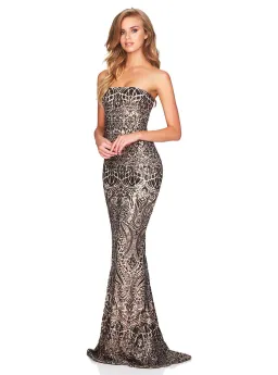 Nookie Shanina Strapless Gown in Bronze Size S / AU 8 for rent on The Volte - image 1
