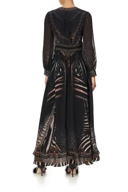 CAMILLA Silk Maxi Dress With Shaped Waistband Black Size S/Au 10  for rent on The Volte - image 3