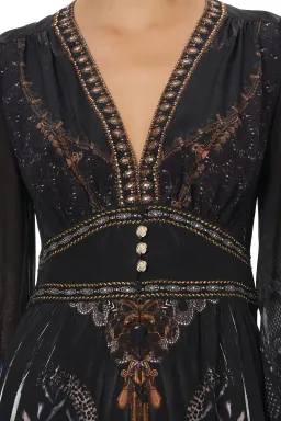 CAMILLA Silk Maxi Dress With Shaped Waistband Black Size S/Au 10  for rent on The Volte - image 2