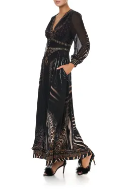 CAMILLA Silk Maxi Dress With Shaped Waistband Black Size S/Au 10  for rent on The Volte - image 5