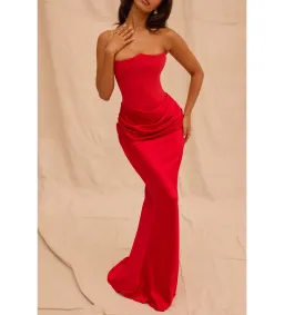 House of CB Persephone Strapless Corset Dress Red Size XS/AU 6  for rent on The Volte - image 9