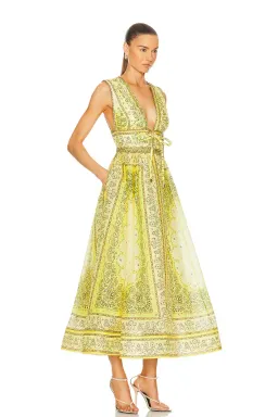 Zimmermann Matchmaker Bow Long Dress Yellow Bandana Size 3 / AU 14 for rent on The Volte - image 1