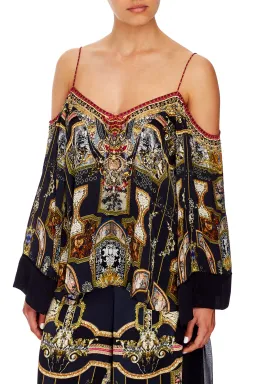 Camilla Flare Sleeve Top Midnight Meeting Size M / AU 12 for rent on The Volte - image 5