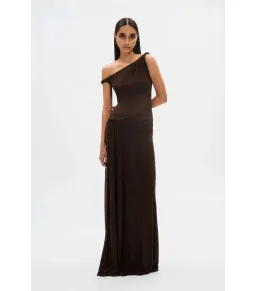 Misha Sisal Mesh Dress Espresso Size 8 for rent on The Volte - image 2