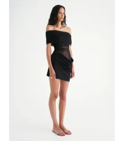 Benni Nico Off The Shoulder Mini Dress Black  Size AU 14 for rent on The Volte - image 2