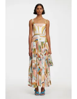 Acler Leasgill Midi Dress in Cubist Canyon Size 8 for rent on The Volte - image 1