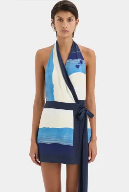 Mariner Wrap Halter Mini Dress size 1 for rent on The Volte - image 3