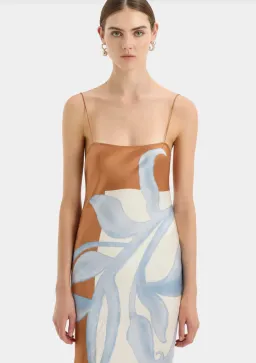Sir the Label Sorrento Slip Dress Blue & Brown Sciarpa Print  Size 8 for rent on The Volte - image 4