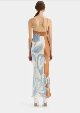 Sir the Label Sorrento Slip Dress Blue & Brown Sciarpa Print  Size 8 for rent on The Volte - image 3