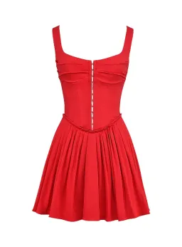House of CB Cupid Scarlet Pleated Mini Dress Red Size S/Au 8  for rent on The Volte - image 2