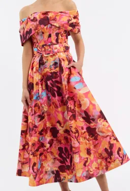 Rebecca Vallance Gardenia Midi Dress Pink Floral Size 14 for rent on The Volte - image 4