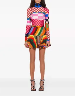 Emilio Pucci Giardino Print Mini Dress Multi Size 10 for rent on The Volte - image 1