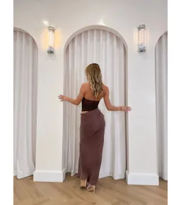 Benni Gina Maxi Dress Chocolate Size S / AU 8 for rent on The Volte - image 2