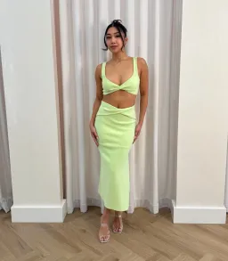 Bec & Bridge Clover Top and Midi Skirt Set Green Size XS / AU 6 for rent on The Volte - image 1