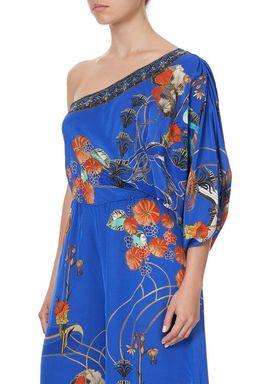 Camilla One Shoulder Flared Jumpsuit Tree of Life Size 10 for rent on The Volte - image 5