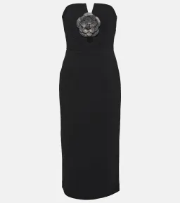 Rebecca Vallance Yvonne Flower Midi Dress Black Size 8  for rent on The Volte - image 3