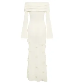 Meshki Kiki Off Shoulder Knit Rose Maxi Dress Ivory Size L / AU 12 for rent on The Volte - image 6