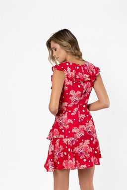 Talulah Florence Ruffle Mini Dress Red Size 6 for rent on The Volte - image 2