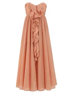 Zimmerman Acacia Ruffle Maxi Dress Peach Size 0 / Size AU 8 for rent on The Volte - image 1