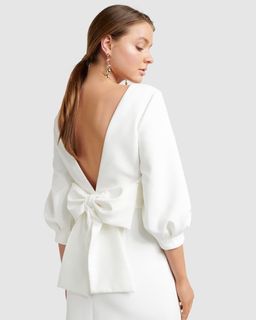 White mini hens dress for rent on The Volte - image 4