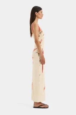Sir The Label Hana Ruched Midi Dress Gladioli Print Size 10 for rent on The Volte - image 2