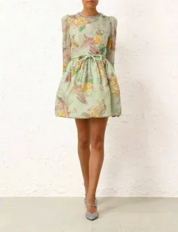 Zimmermann The Matchmaker Tulip Mini Dress in Mint Size 0/AU 8  for rent on The Volte - image 2