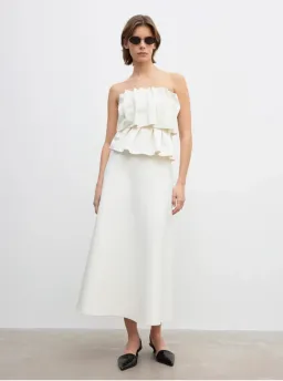 House of Dagmar Sculpted Tube Dress White Size 8 for rent on The Volte - image 2
