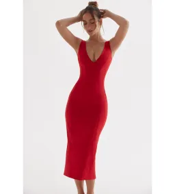 House Of Cb Cece Midi Dress Red Size S / Size Au 8 for rent on The Volte - image 3