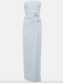 Simkhai  Emma Draped Jersey Bustier Gown Blue Size Au 8 for rent on The Volte - image 1