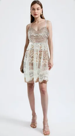 Wayne Cooper White Lace Dress White Size AU 14 for rent on The Volte - image 1
