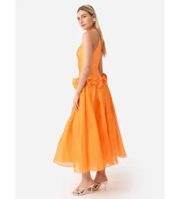 Alemais Macie One Shoulder Rosette Dress Saffron Size 10 for rent on The Volte - image 2