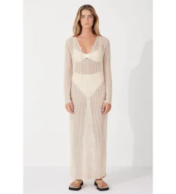 Zulu & Zephyr Husk Lattice Knit Dress Size 14 for rent on The Volte - image 1