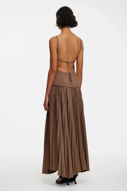 Acler Leasgill Midi Dress in Sepia Size 6 for rent on The Volte - image 3