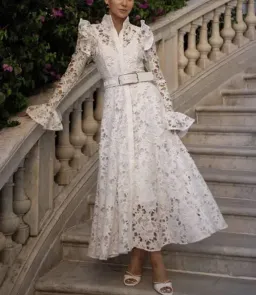 Leo Lin Aliyah Lace Butterfly Sleeve White Size AU 10 for rent on The Volte - image 3