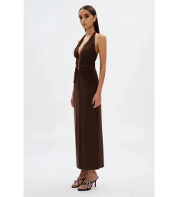 Misha The Celine Dress in Mesh Espresso Brown Size 10/M for rent on The Volte - image 2