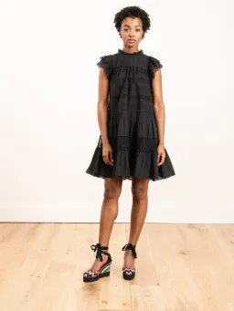 Ulla Johnson Nora Dress In Noir Size 12 for rent on The Volte - image 1