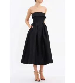 Rebecca Vallance Ester Midi Dress Black Size 12 for rent on The Volte - image 1