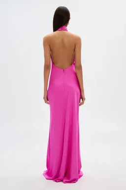 Misha Collection Evianna Satin Dress Hot Pink Size 8/S for rent on The Volte - image 3