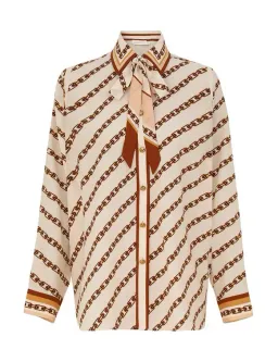 Zimmermann The Relaxed Shirt and Belted Wide Leg Pan Size 0P/Au 6 and Size 1/Au 10  in Cream Chain  for rent on The Volte - image 1