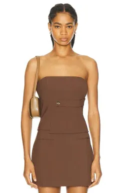Sir The Label Bromley Bodice and Mini Skirt Set Chocolate Size 0 / AU 6 for rent on The Volte - image 1