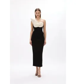 Rachel Gilbert Cassidy Midi Dress Black/Coconut Size AU 6 for rent on The Volte - image 1