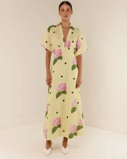 Palm Noosa Jasmine Dress Yellow Floral Size 10 for rent on The Volte - image 1