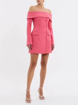 Rebecca Vallance Montana Off Shoulder Mini Dress Rose Pink Size 8 for rent on The Volte - image 1