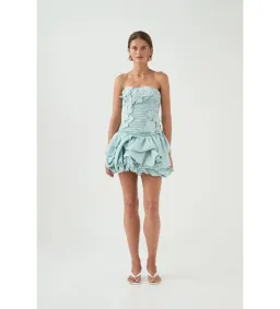 Aje Splendour Mini Dress Silver Blue Size AU 8 for rent on The Volte - image 2