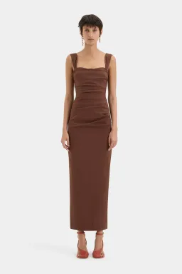 SIR the label Dahlia Balconette Gown in Chocolate size AU 8 for rent on The Volte - image 1